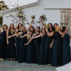 David’s Bridal Navy Blue Bridesmaids Dress